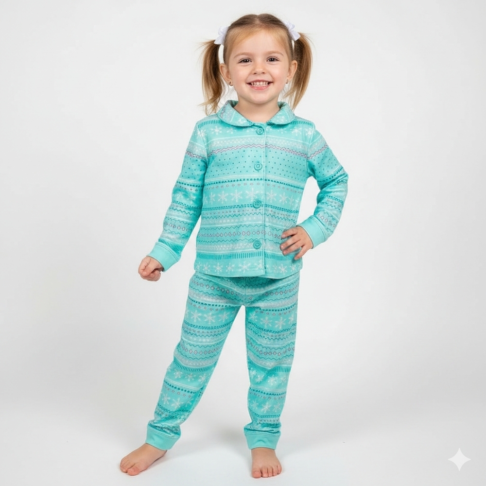 Just One You by Carter's Teal Patterned Girls Pajama Set‎ Size 3T